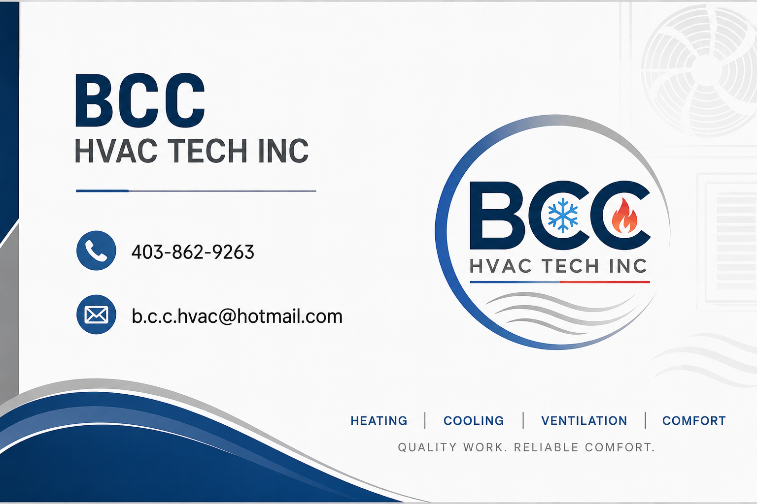 BCC HVAC Tech Inc sponsor ad